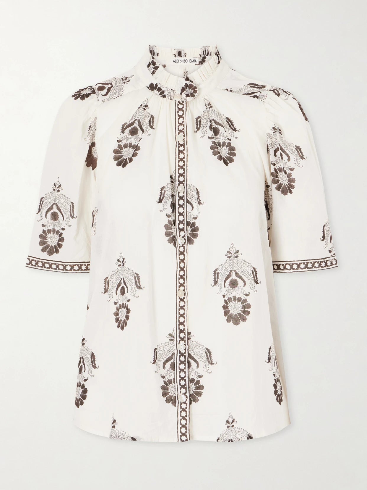 Winnie Java Cactus Printed Cotton-voile Shirt