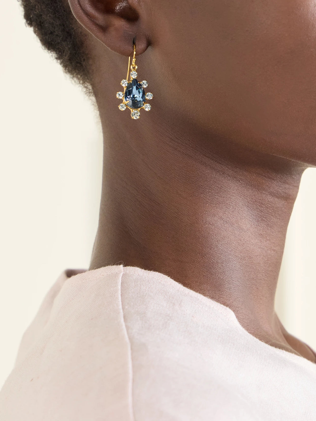 Image of Earrings. Product name - Adalee Gold-plated Sapphire Earrings in Blue colour by brand - Jennifer Behr