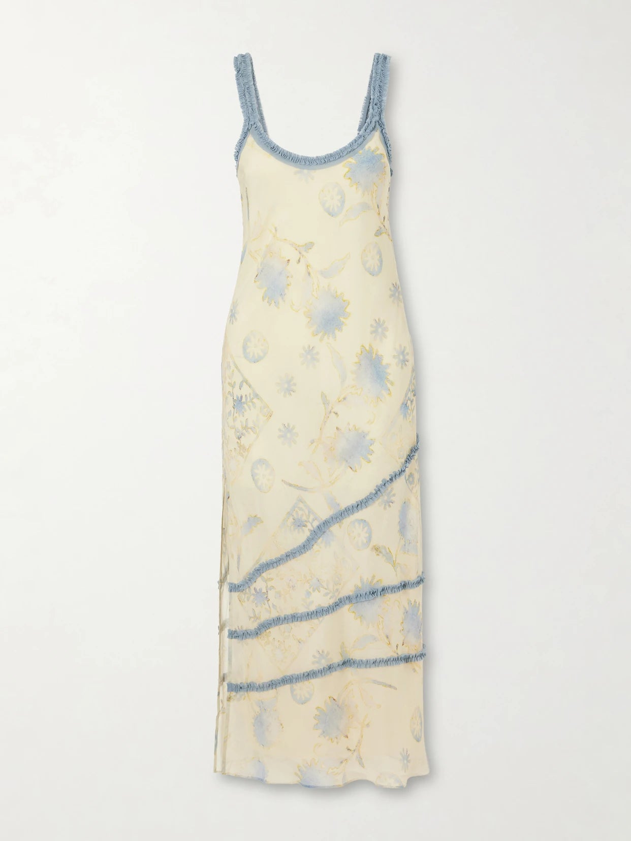 Cecile Ruffled Printed Chiffon Maxi Dress