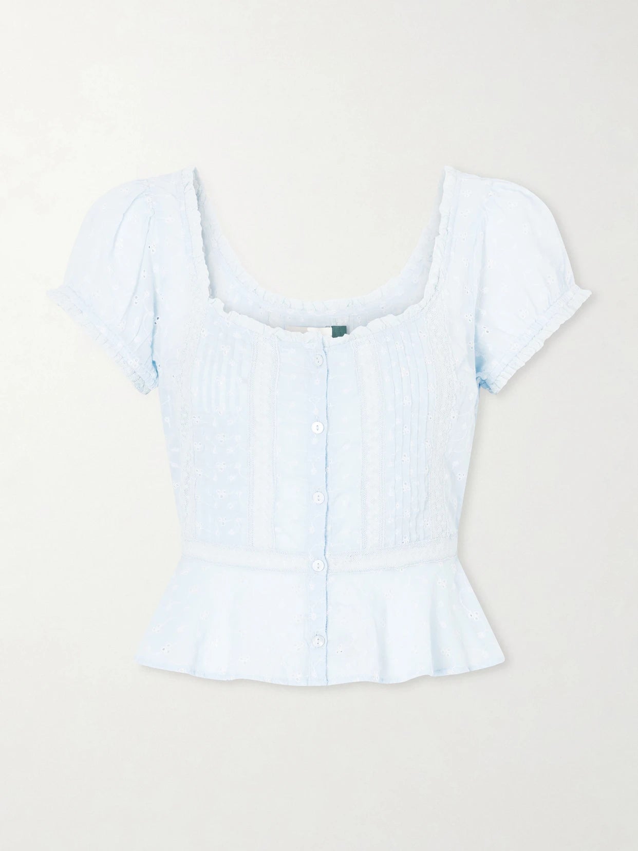 Sandi Cropped Broderie Anglaise Cotton Blouse