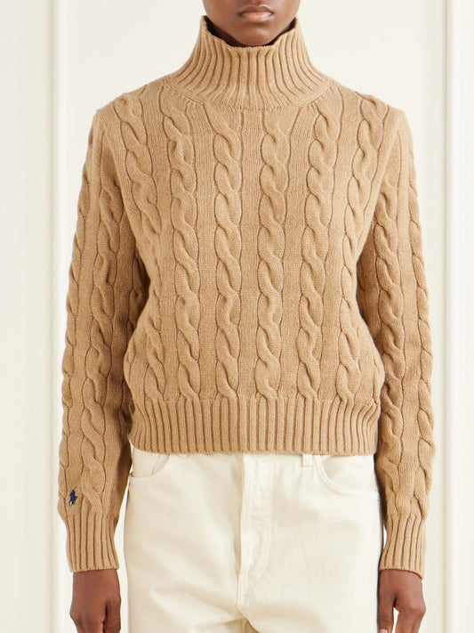 Polo Ralph Lauren Cable-knit Wool And Cashmere-blend Turtleneck Sweater