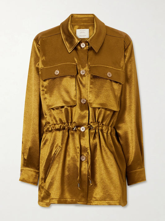Tessa Drawstring Satin Jacket