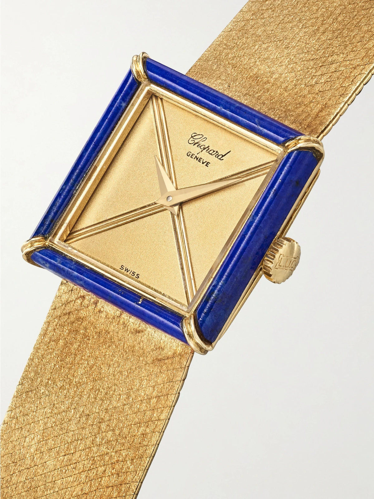Stephanie Windsor + Chopard Vintage 1980s Hand-wound 18-karat Gold Lapis Lazuli Watch, Ref. 46945 (6.75" And 7.0" Wrist)