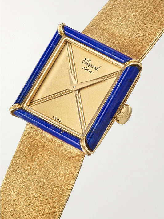 Stephanie Windsor + Chopard Vintage 1980s Hand-wound 18-karat Gold Lapis Lazuli Watch, Ref. 46945 (6.75" And 7.0" Wrist)