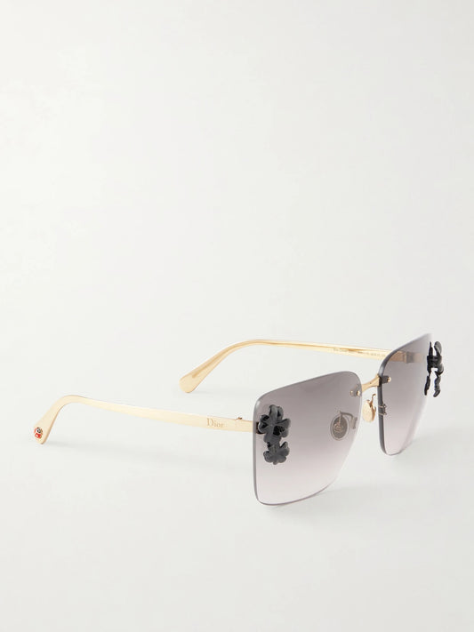 Dior Clover S2u Square-frame Gold-tone Sunglasses