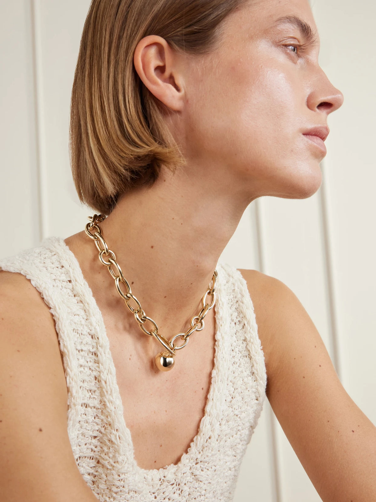 Image of Necklaces. Product name - Milanese 9-karat Gold Necklace in Multi colour by brand - Ilaria Icardi