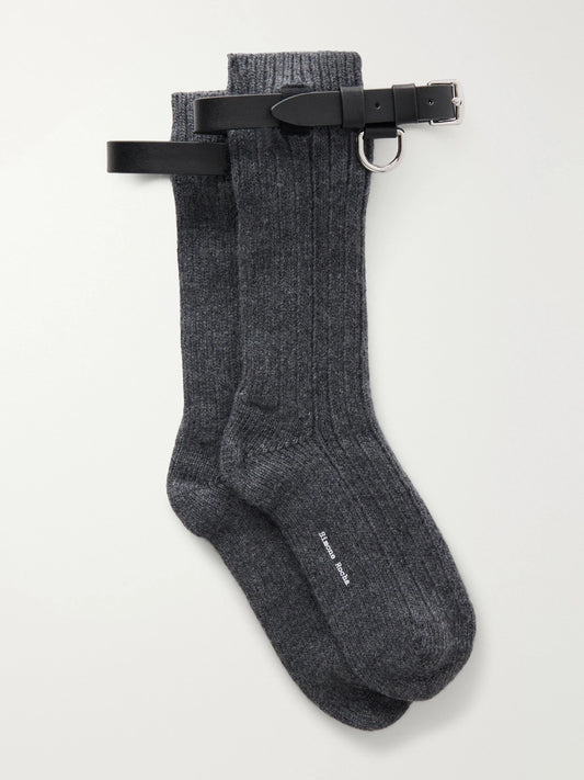 Simone Rocha Buckle-detailed Wool-blend Socks