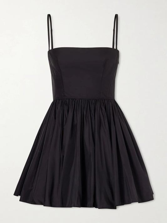 Image of Dresses. Product name - Pleated Taffeta Bustier Mini Dress in Black colour by brand - Alaïa