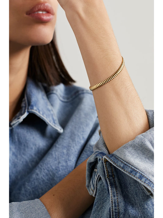 Image of Bracelets. Product name - Zoe Thin 18-karat Yellow Gold Bracelet in Multi colour by brand - Anita Ko