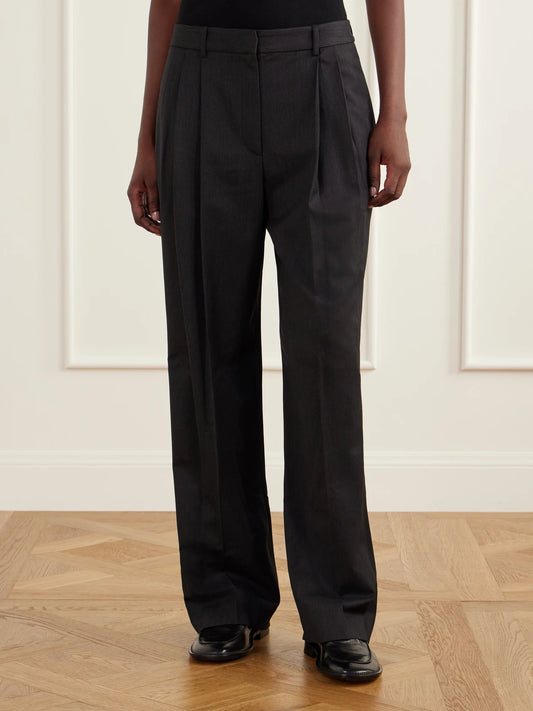 TWP Ivy Pleated Wool-blend Twill Straight-leg Pants