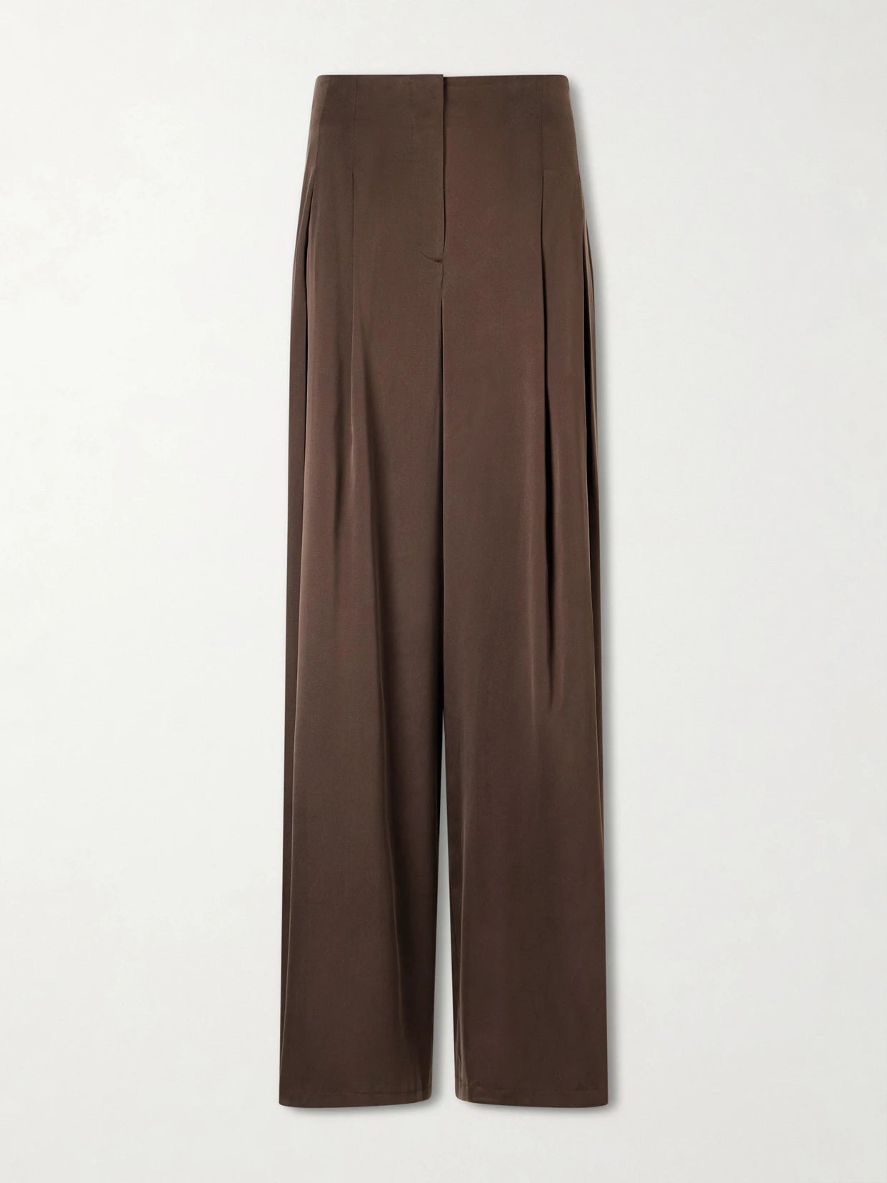 Drew Silk-blend Charmeuse Wide-leg Pants
