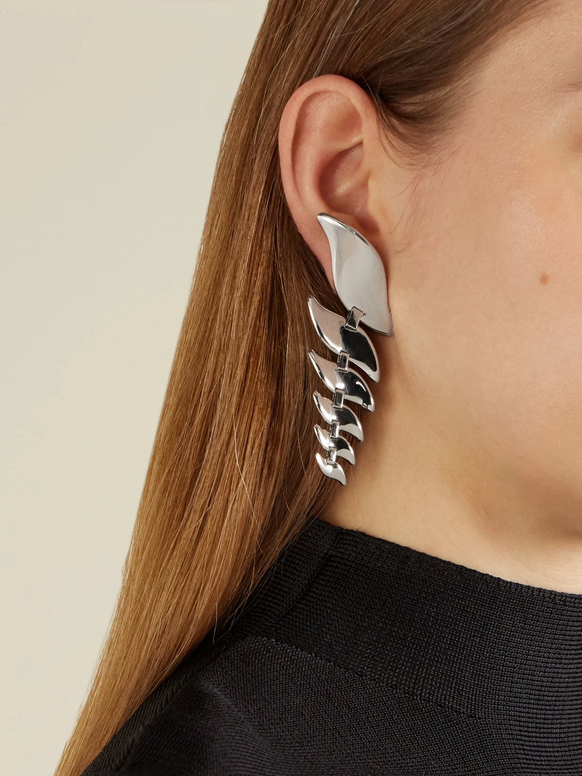 Image of Earrings. Product name - Leaf Silver-tone Earrings in Multi colour by brand - KHAITE