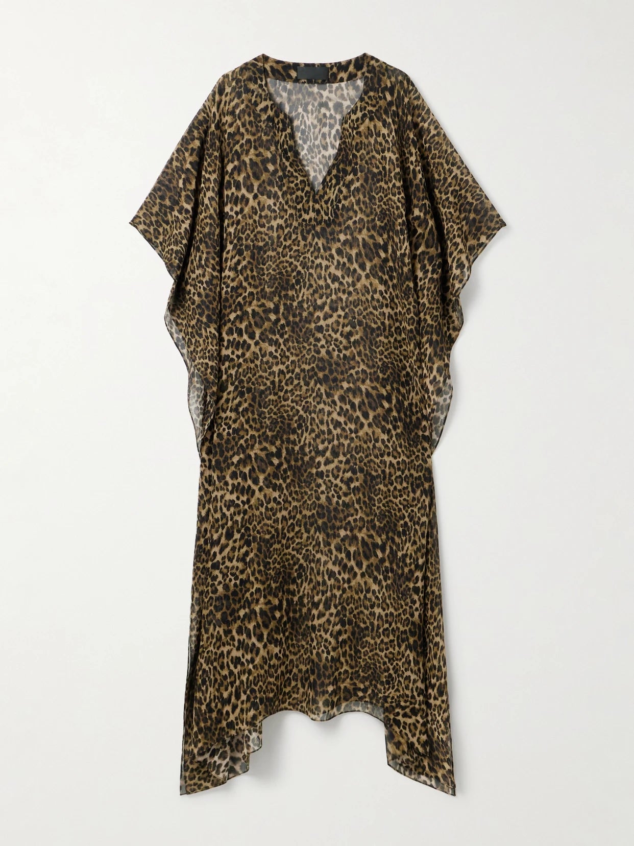 Erica Leopard-print Silk Crepe De Chine Kaftan