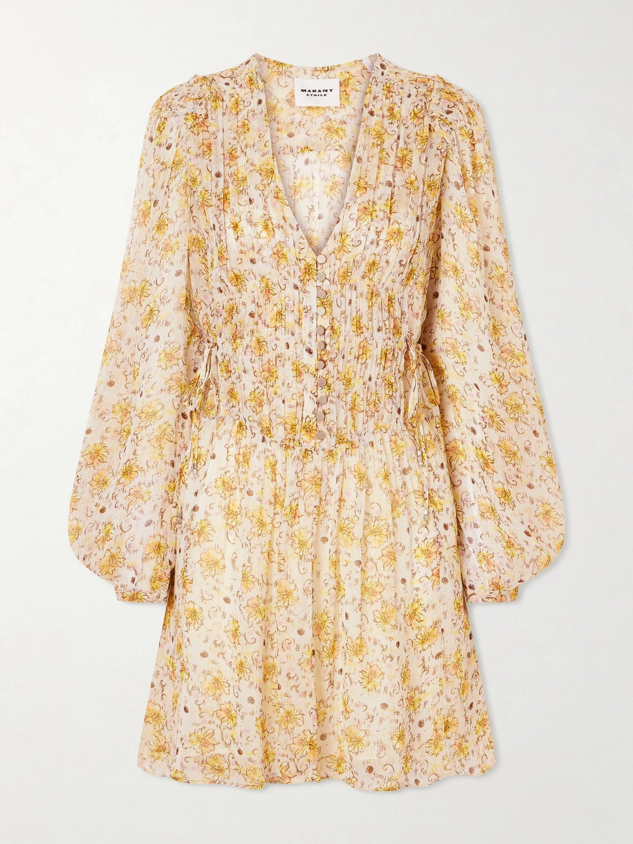 Florel Floral-print Crêpe De Chine Mini Dress