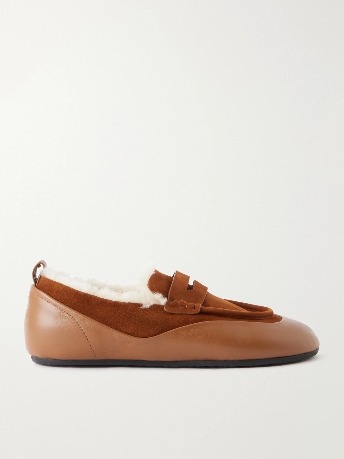 Proenza Schouler Arcadia Shearling And Leather-trimmed Suede Loafers