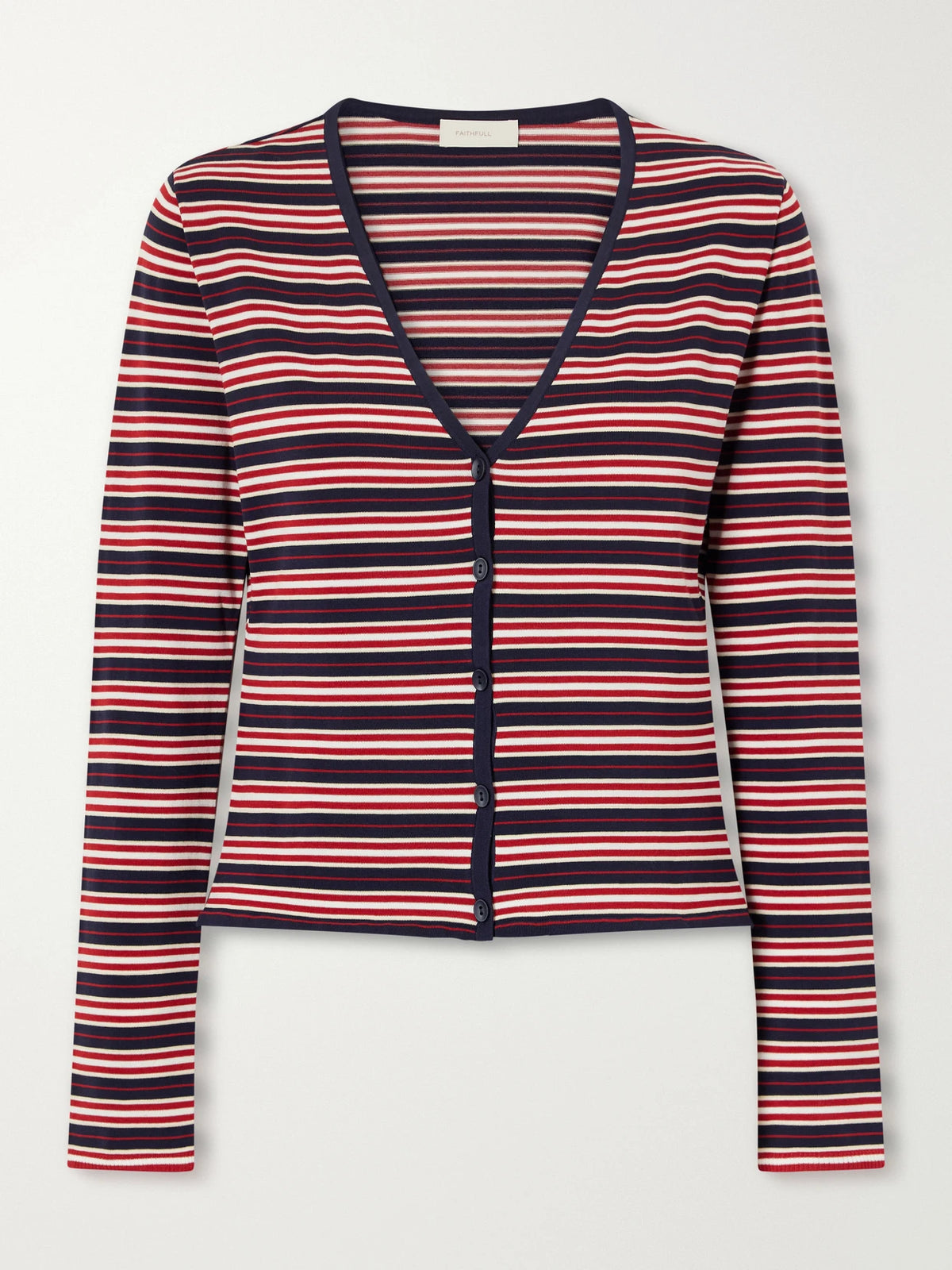 Faithfull Doris Striped Cotton-blend Cardigan
