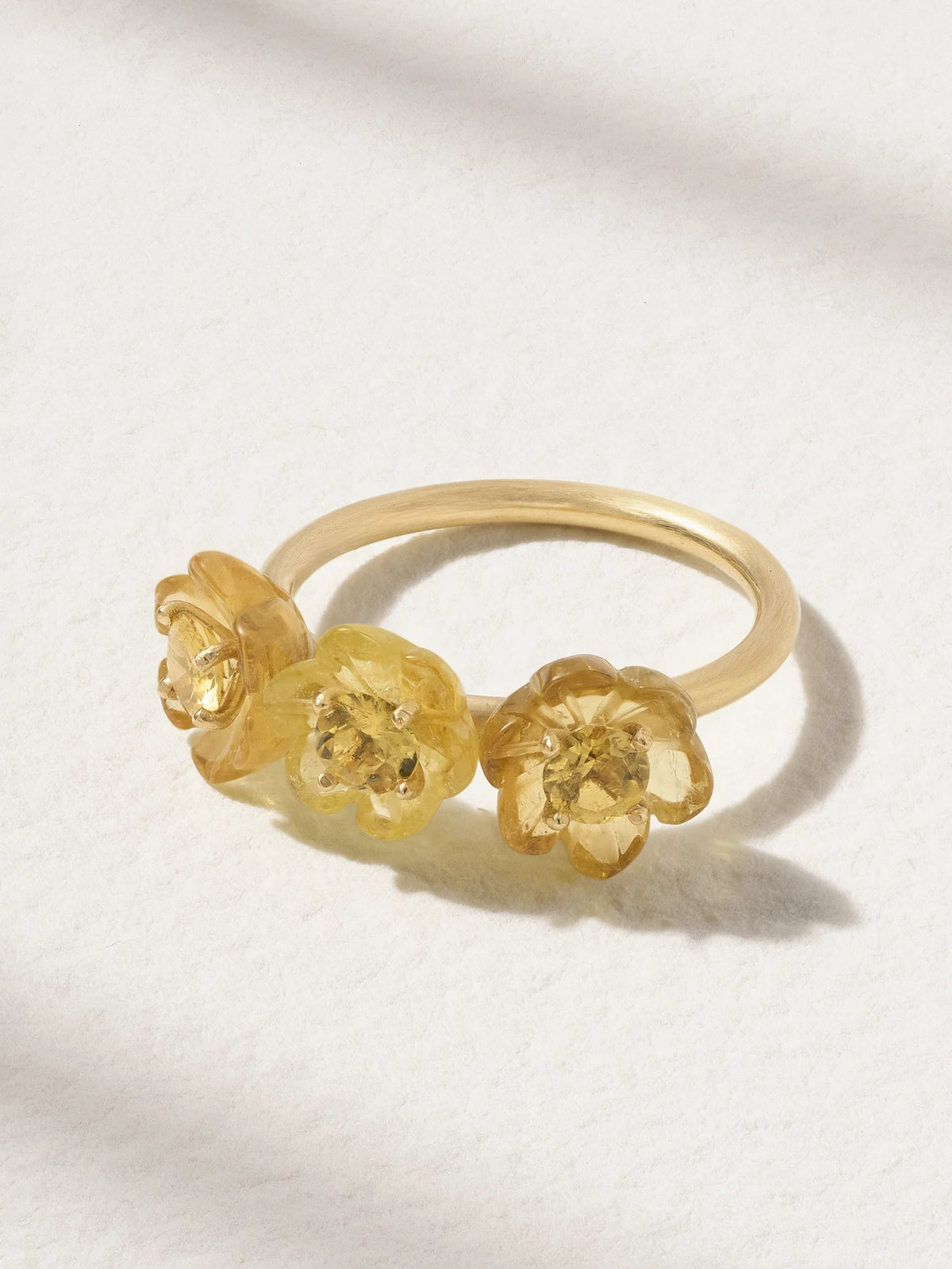 Botanical 18-karat Gold Beryl Ring