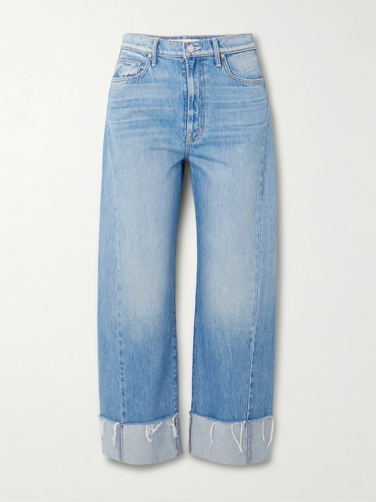 The Half Pipe Ankle Cuff Fray High-rise Wide-leg Jeans
