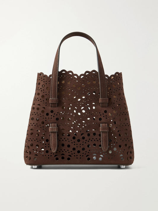 Mina Laser-cut Suede Tote