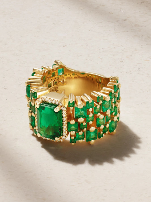 18-karat Gold, Emerald And Diamond Ring