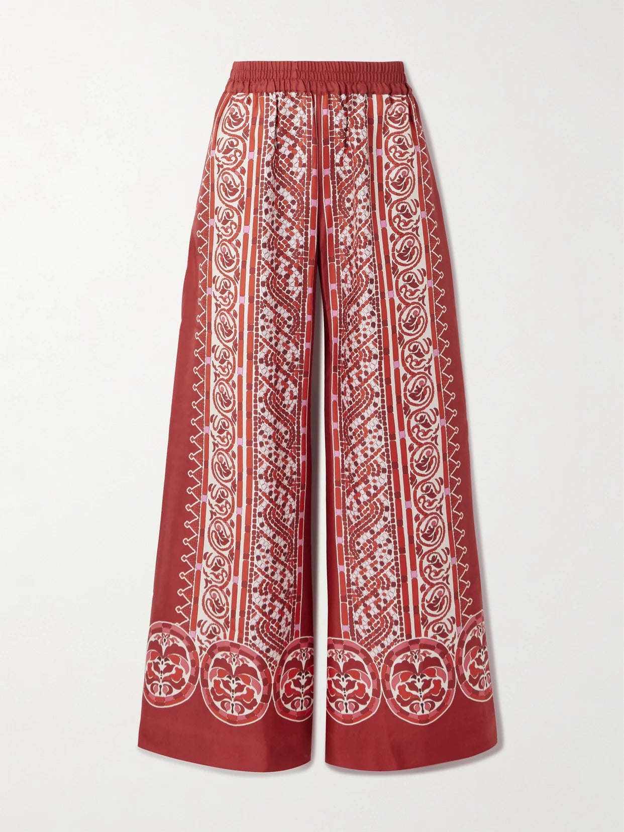 Icon Palazzo Printed Silk-twill Wide-leg Pants