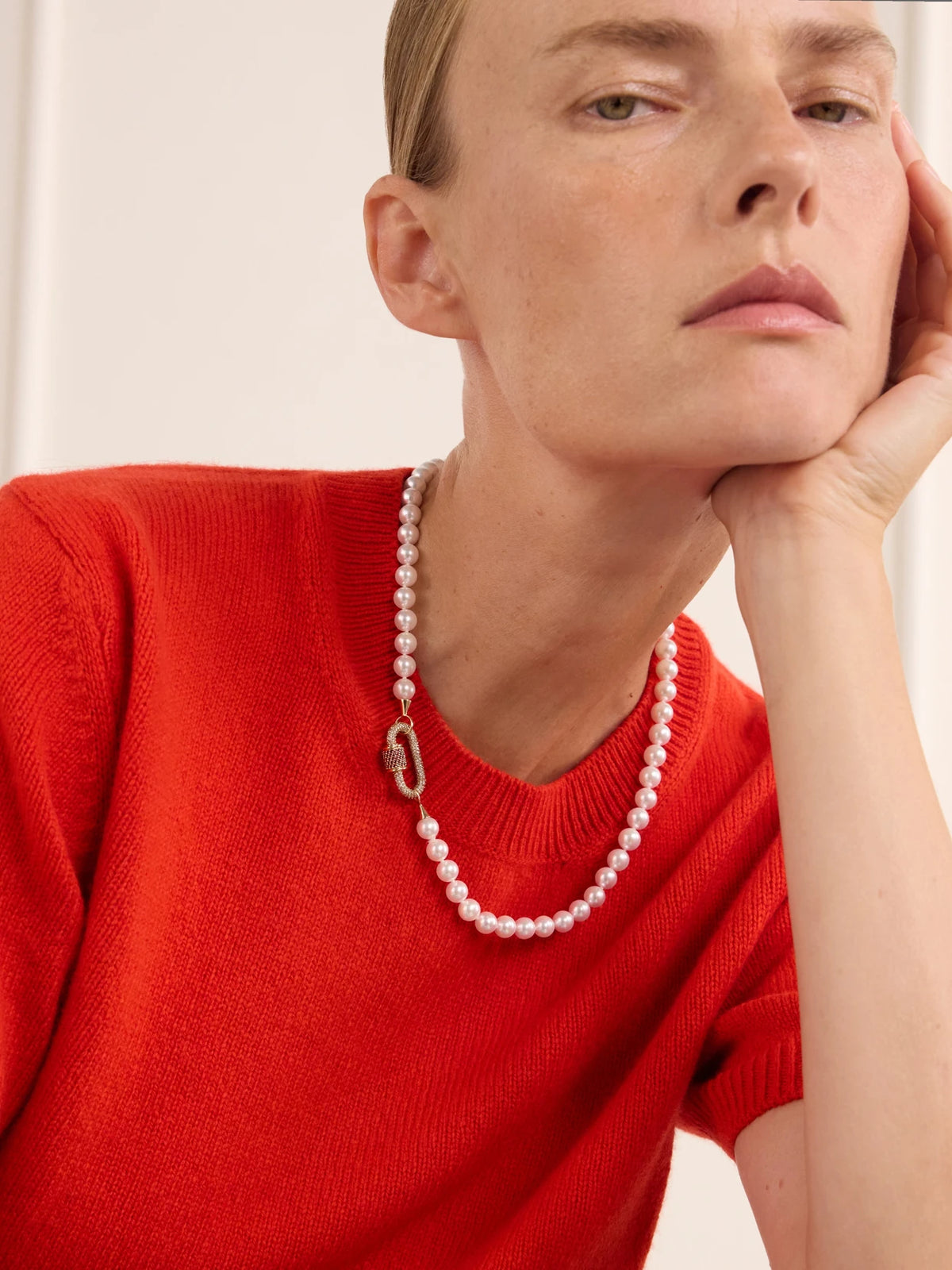Image of Necklaces. Product name - 14-karat Gold Pearl Necklace in Multi colour by brand - Marla Aaron