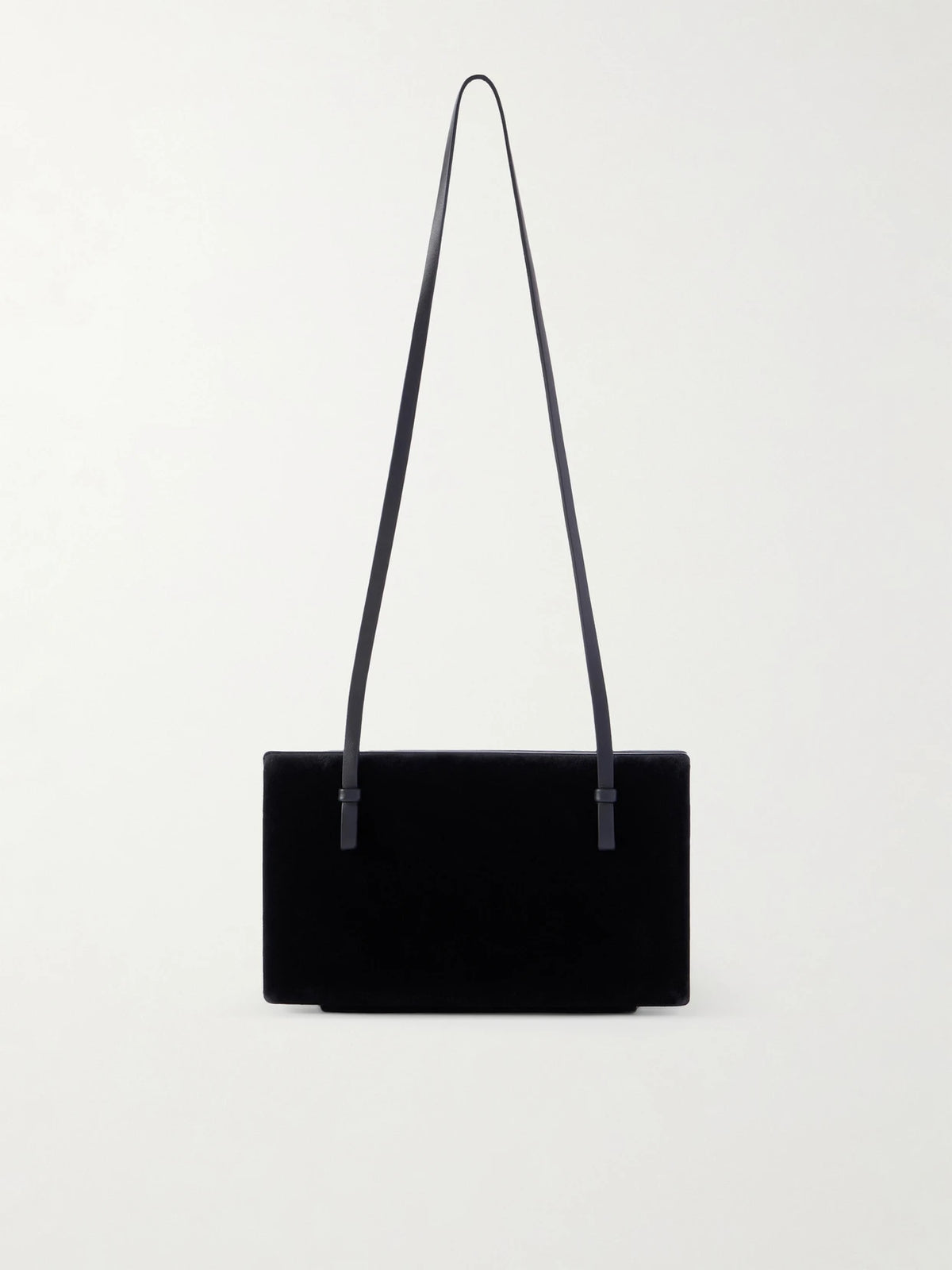 Leather-trimmed Velvet Shoulder Bag