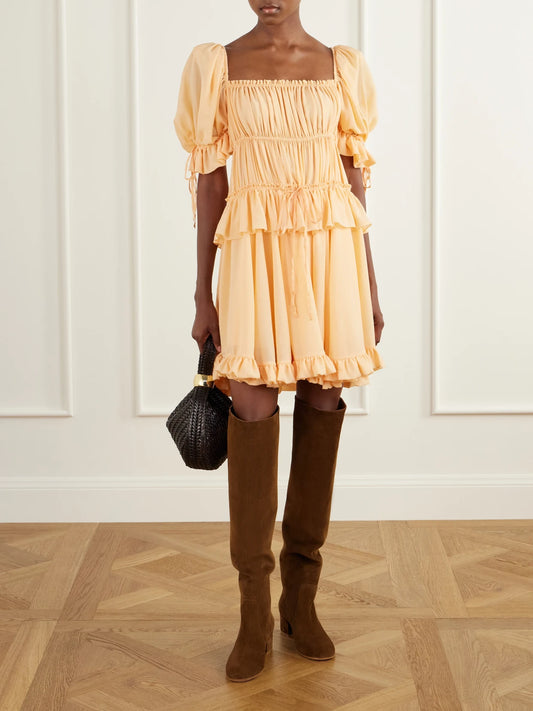 Image of Boots. Product name - 45 Over-the-knee Suede Boots in Brown colour by brand - Gianvito Rossi