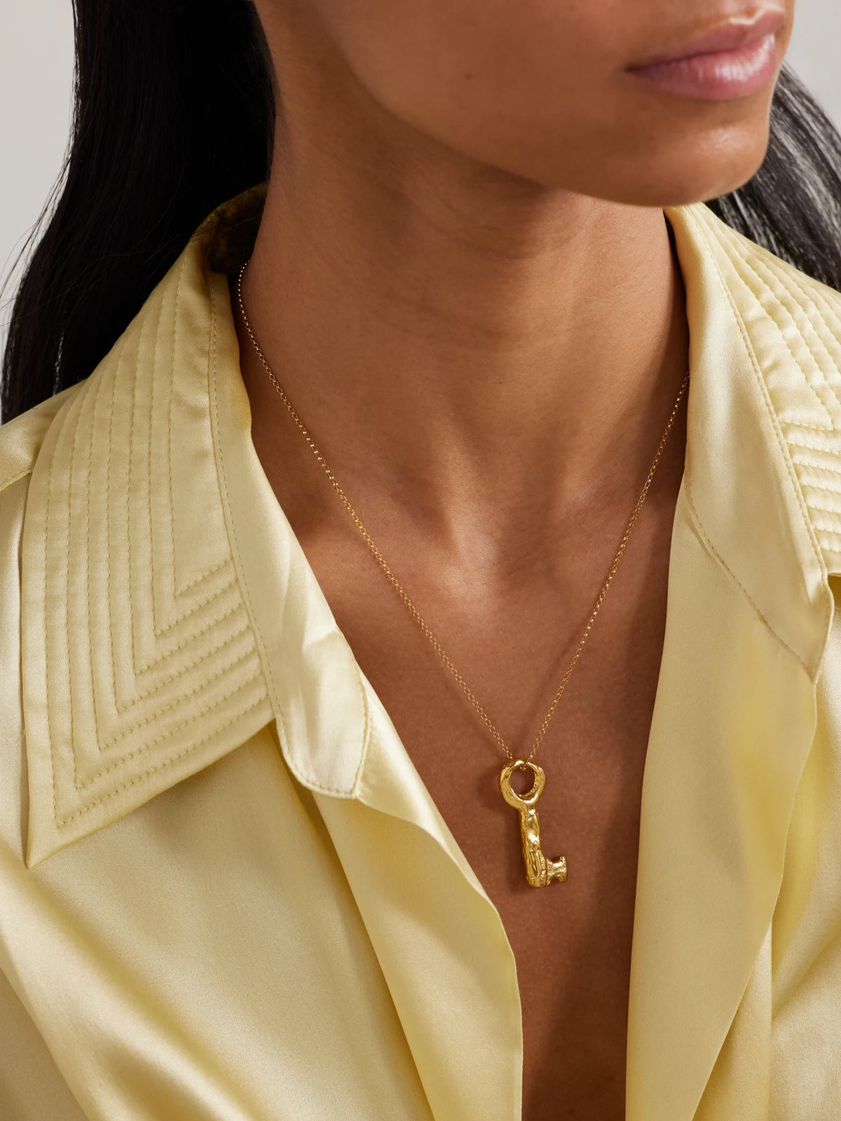 Image of Necklaces. Product name - The Key Of The Night Gold-plated Necklace in Multi colour by brand - Alighieri