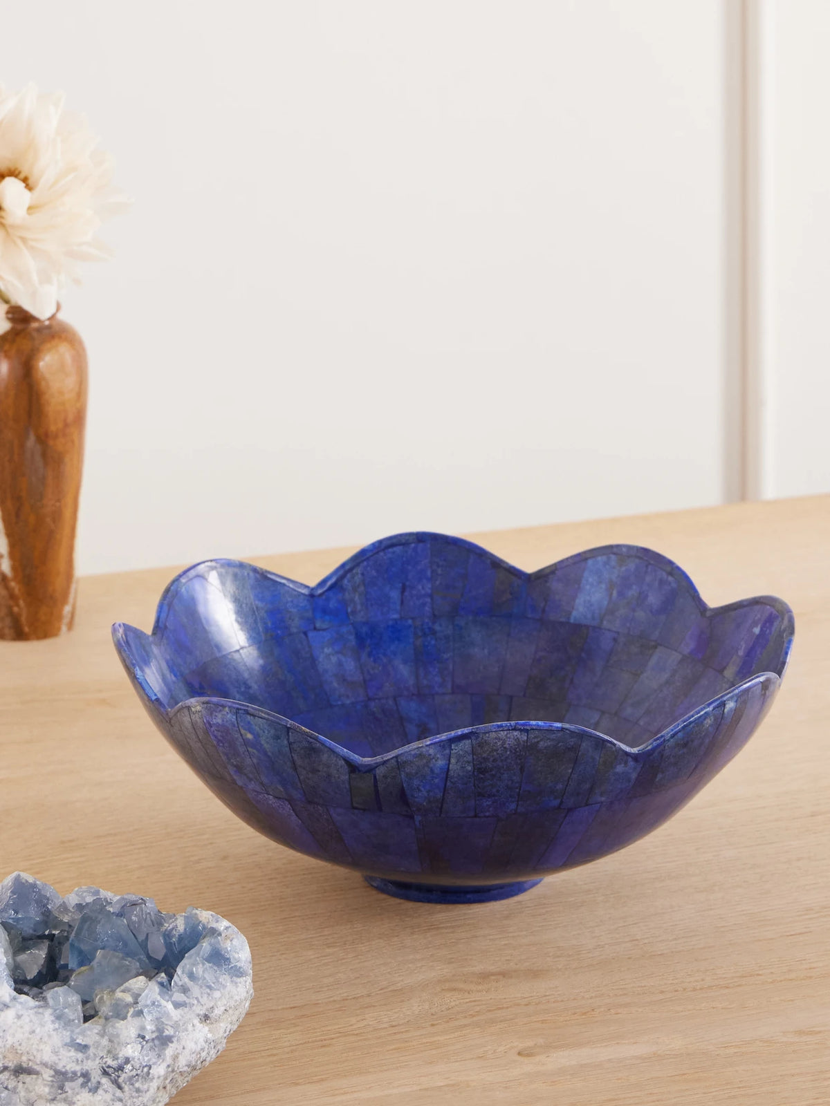Image of Decor. Product name - Flower Lapis Lazuli Bowl in Blue colour by brand - JIA JIA Home