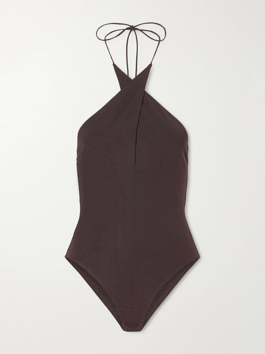 Alex Perry Backless Stretch-mesh Halterneck Bodysuit