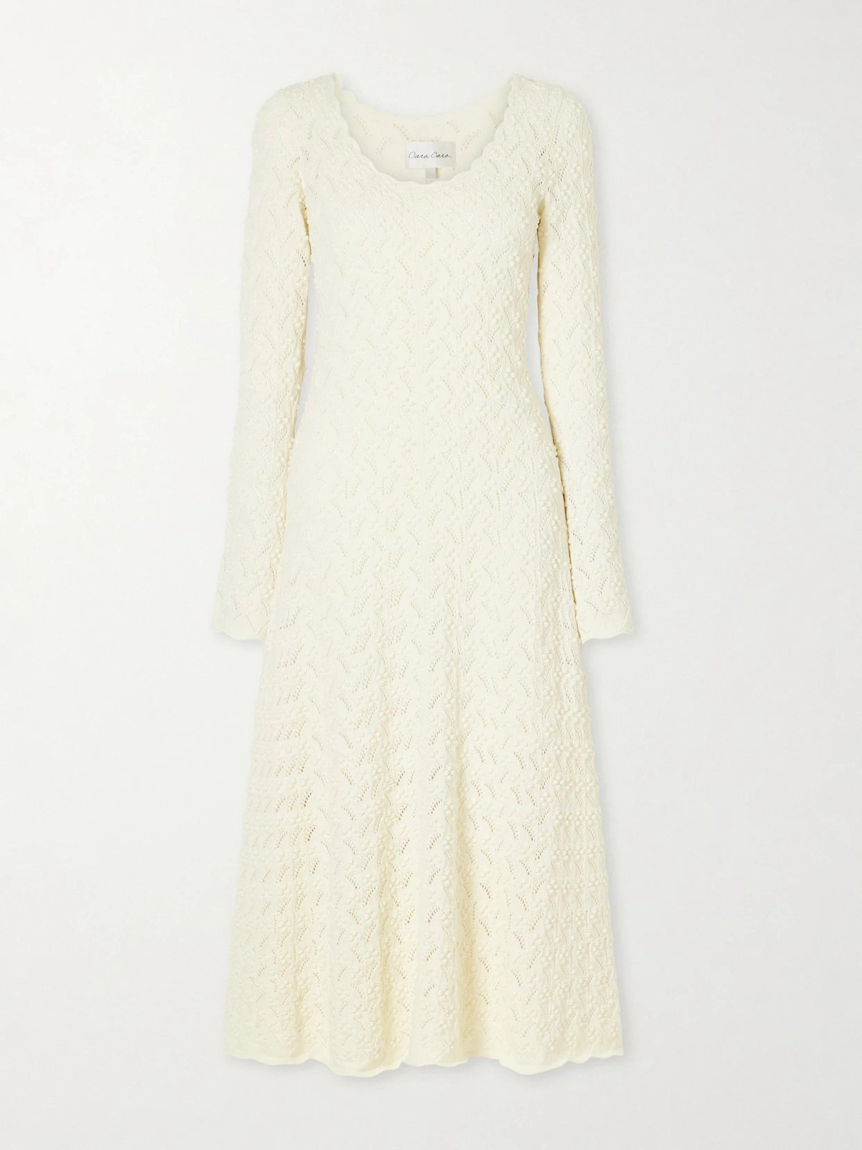 Avril Pointelle-knit Cotton Midi Dress