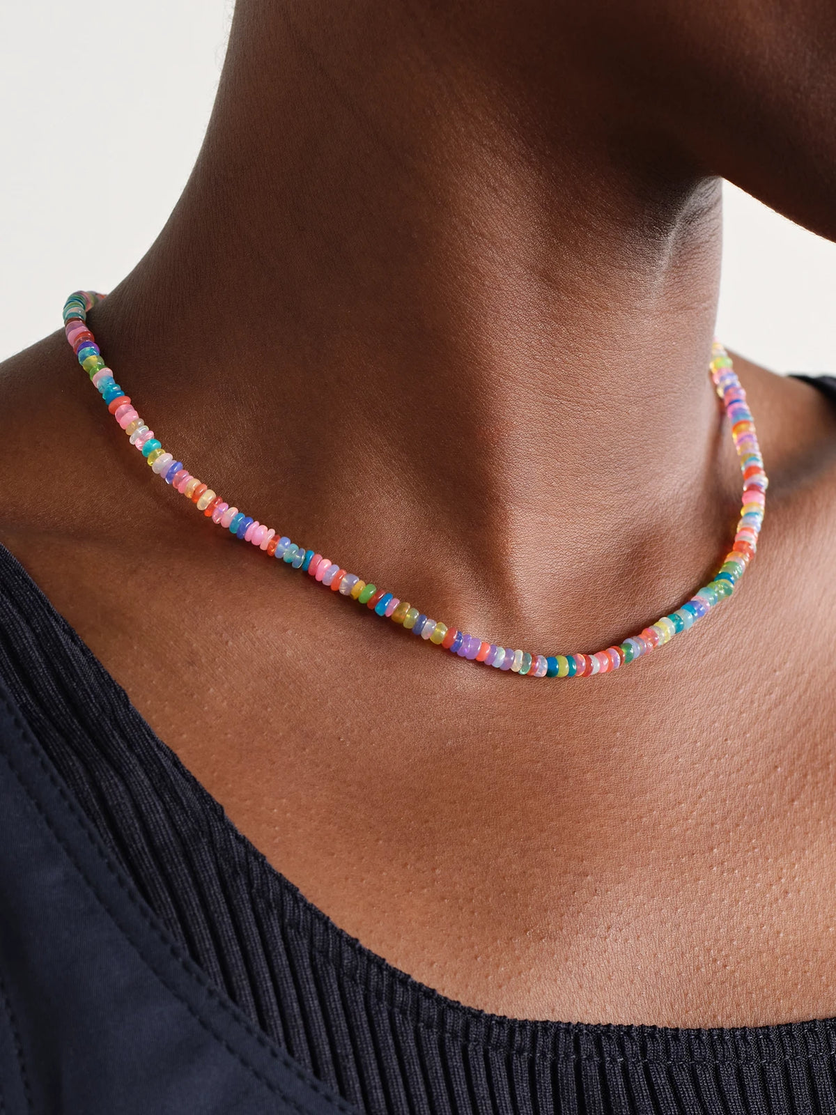 Image of Necklaces. Product name - Soleil Gold Opal Necklace in Multi colour by brand - JIA JIA