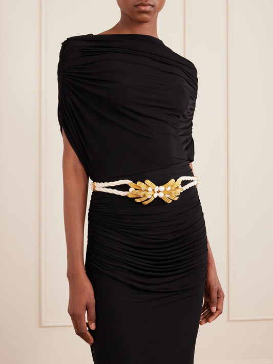 Sonia Petroff Orofina Gold-plated, Suede And Resin Belt
