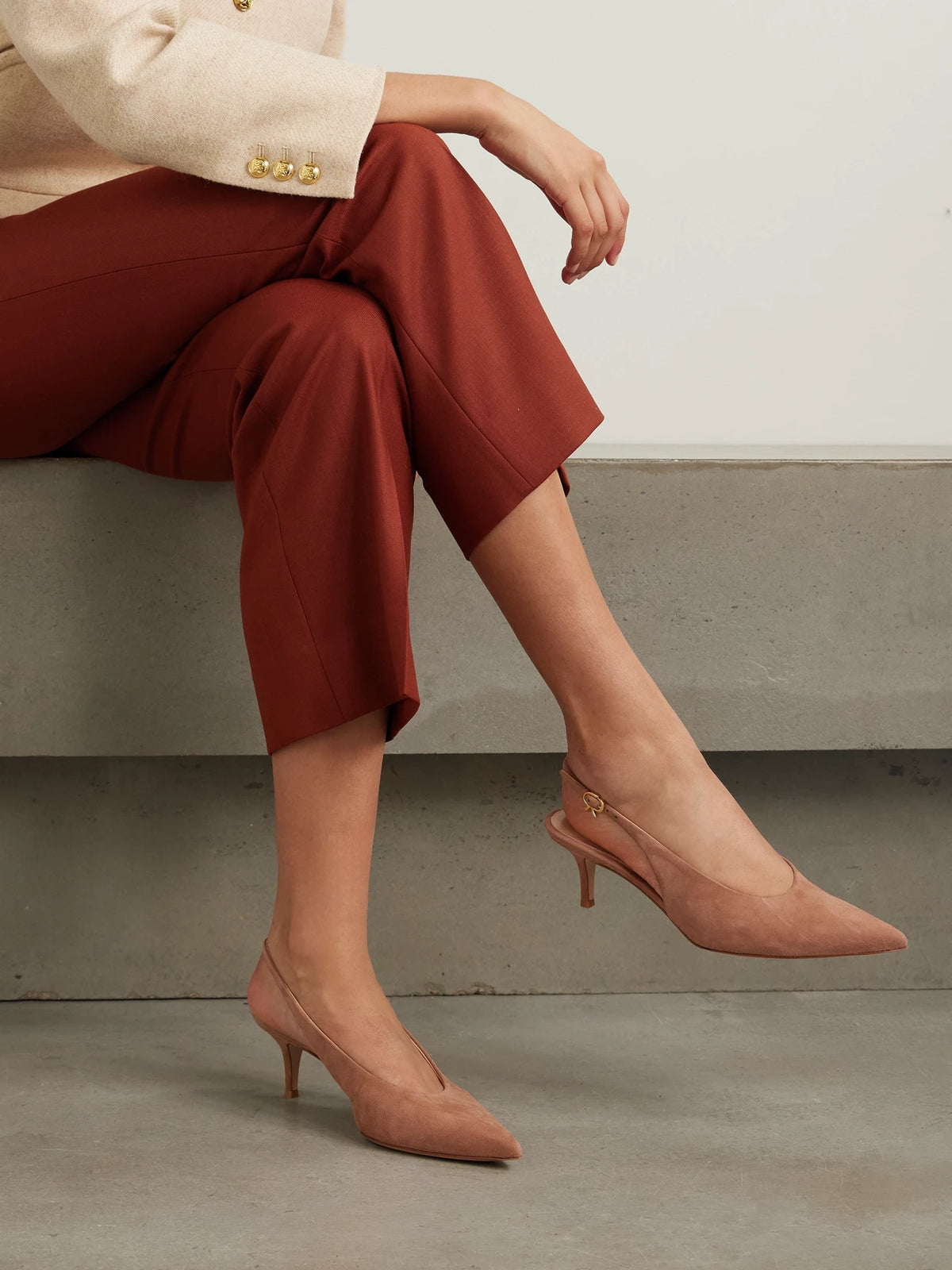 Robbie 45 Suede Slingback Pumps