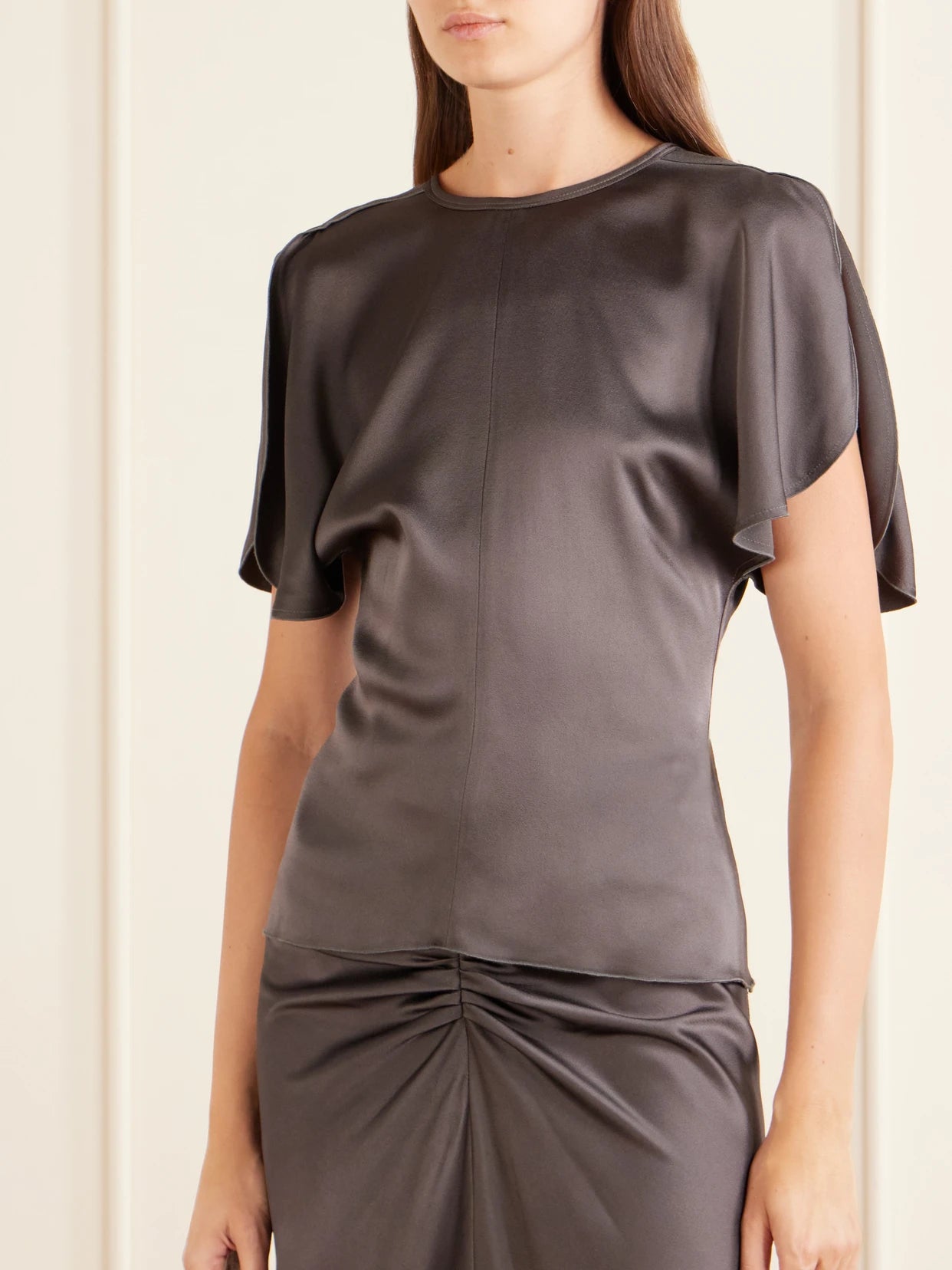 Bela Draped Satin Blouse