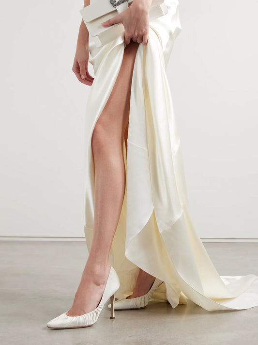 Nala Ruched Satin Pumps