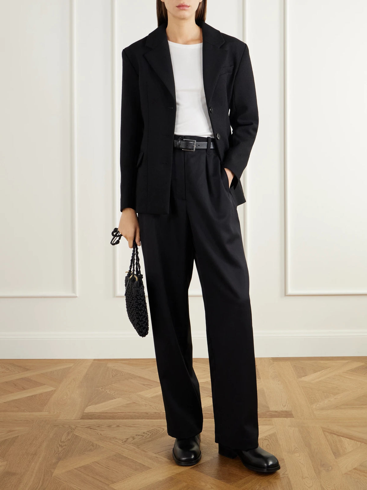 Image of Coats & Jackets. Product name - Barbara Wool-twill Blazer in Black colour by brand - SKALL
