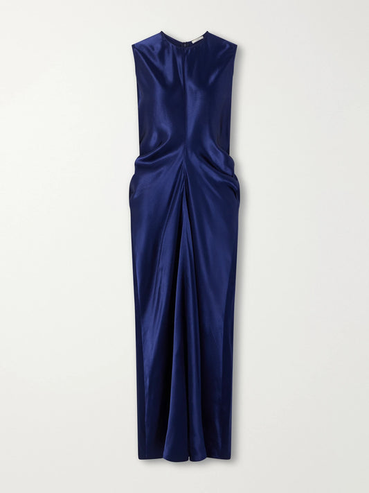 FFORME Lillian Draped Satin Midi Dress