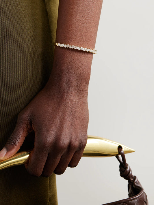 Image of Bracelets. Product name - 18-karat Gold Diamond Bangle in Multi colour by brand - Suzanne Kalan