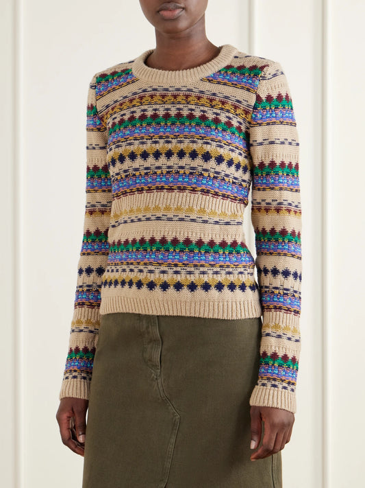 Dries Van Noten Intarsia-knit Wool Sweater