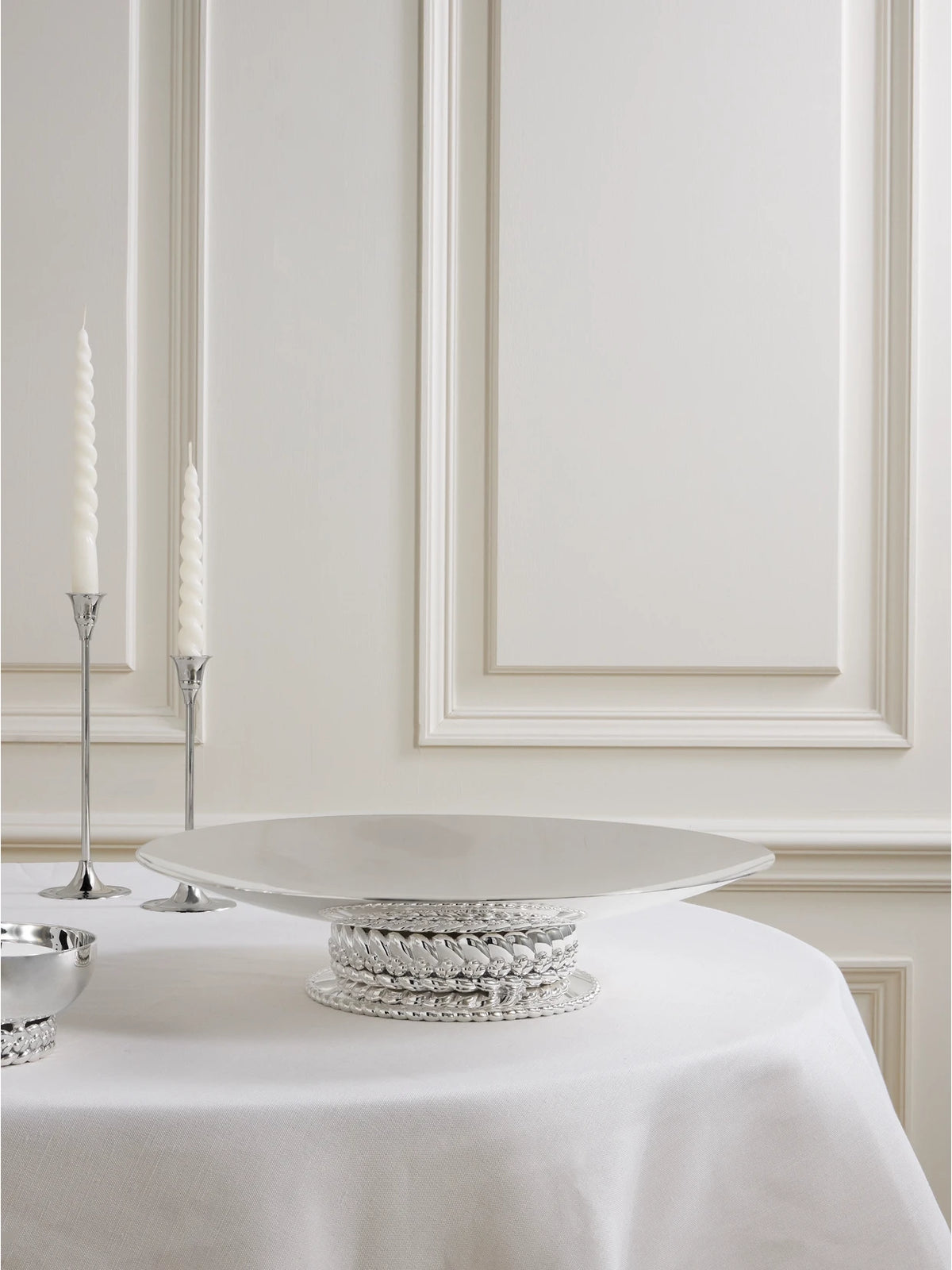 Image of Tableware. Product name - Babylone Embellished Silver-plated Serving Dish in Multi colour by brand - Christofle