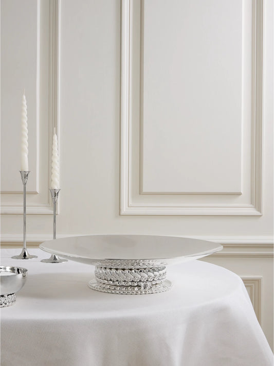 Image of Tableware. Product name - Babylone Embellished Silver-plated Serving Dish in Multi colour by brand - Christofle