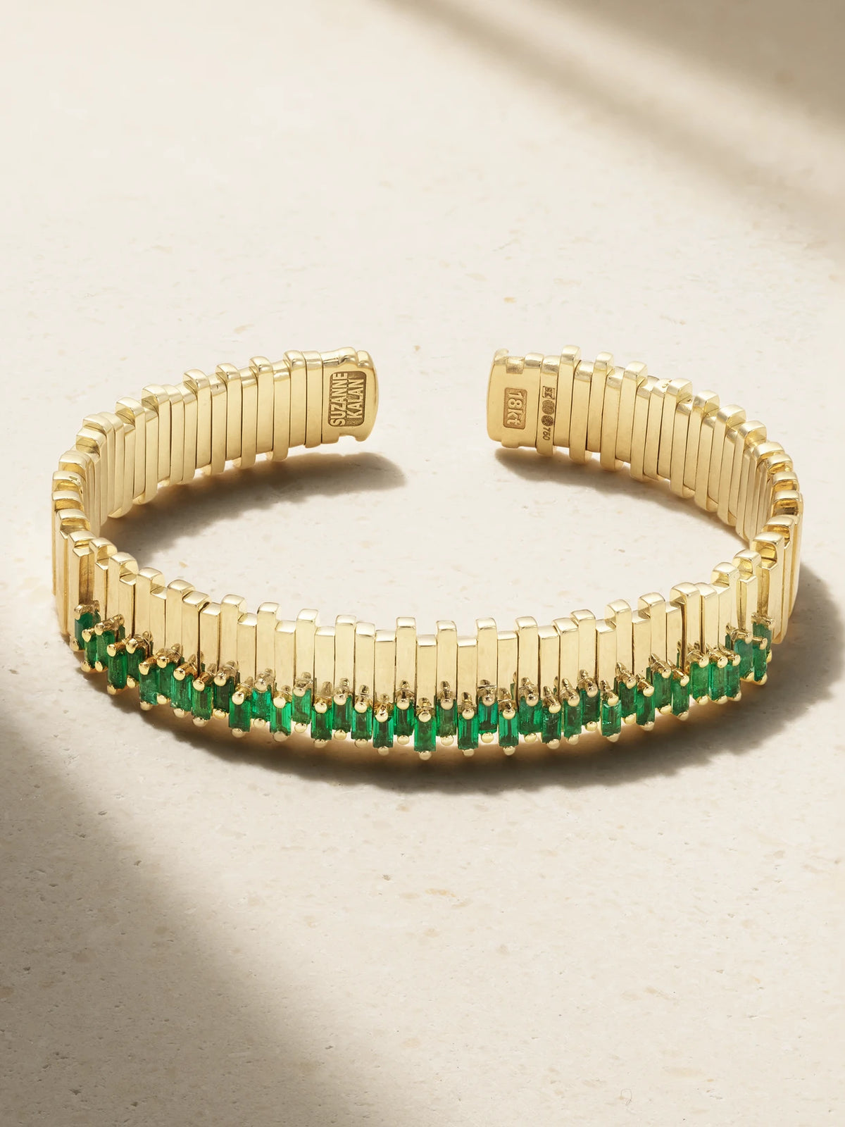 18-karat Gold Emerald Bangle