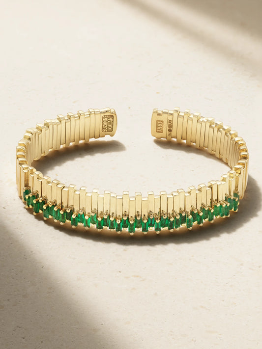 18-karat Gold Emerald Bangle