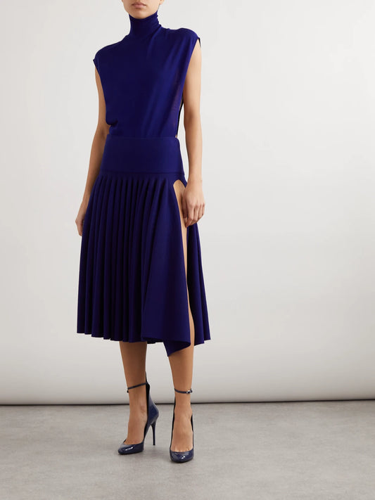 Image of Bodysuits. Product name - Turtleneck Wool-blend Jersey Bodysuit in Purple colour by brand - Alaïa