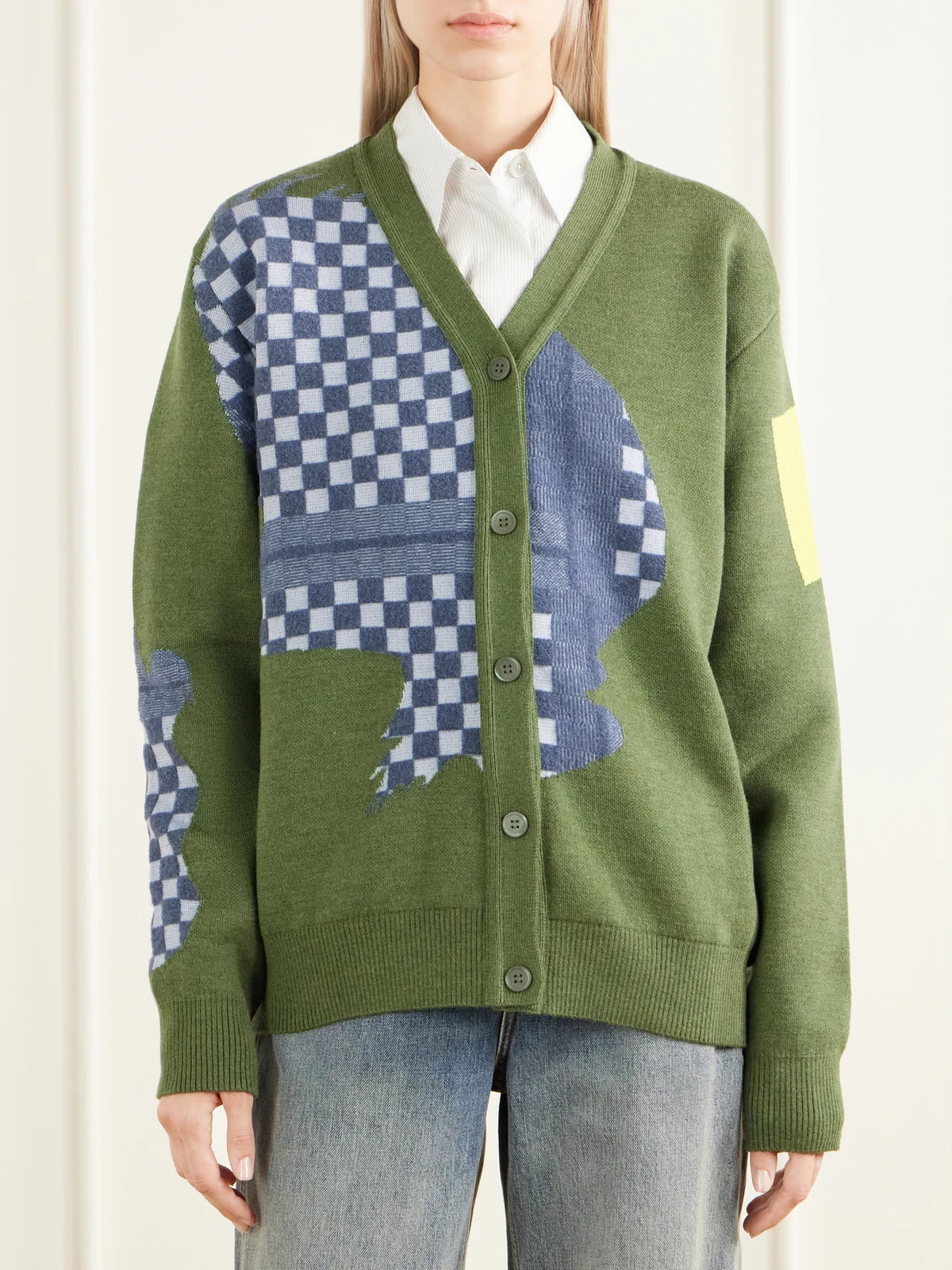 LOEWE + Cosima Von Bonin Intarsia-knit Wool-blend Cardigan