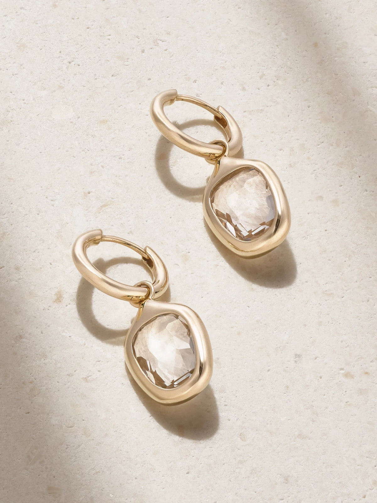 Orbit Prism 14-karat Recycled Gold Topaz Hoop Earrings