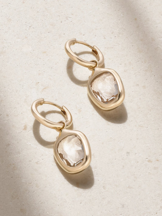 Orbit Prism 14-karat Recycled Gold Topaz Hoop Earrings