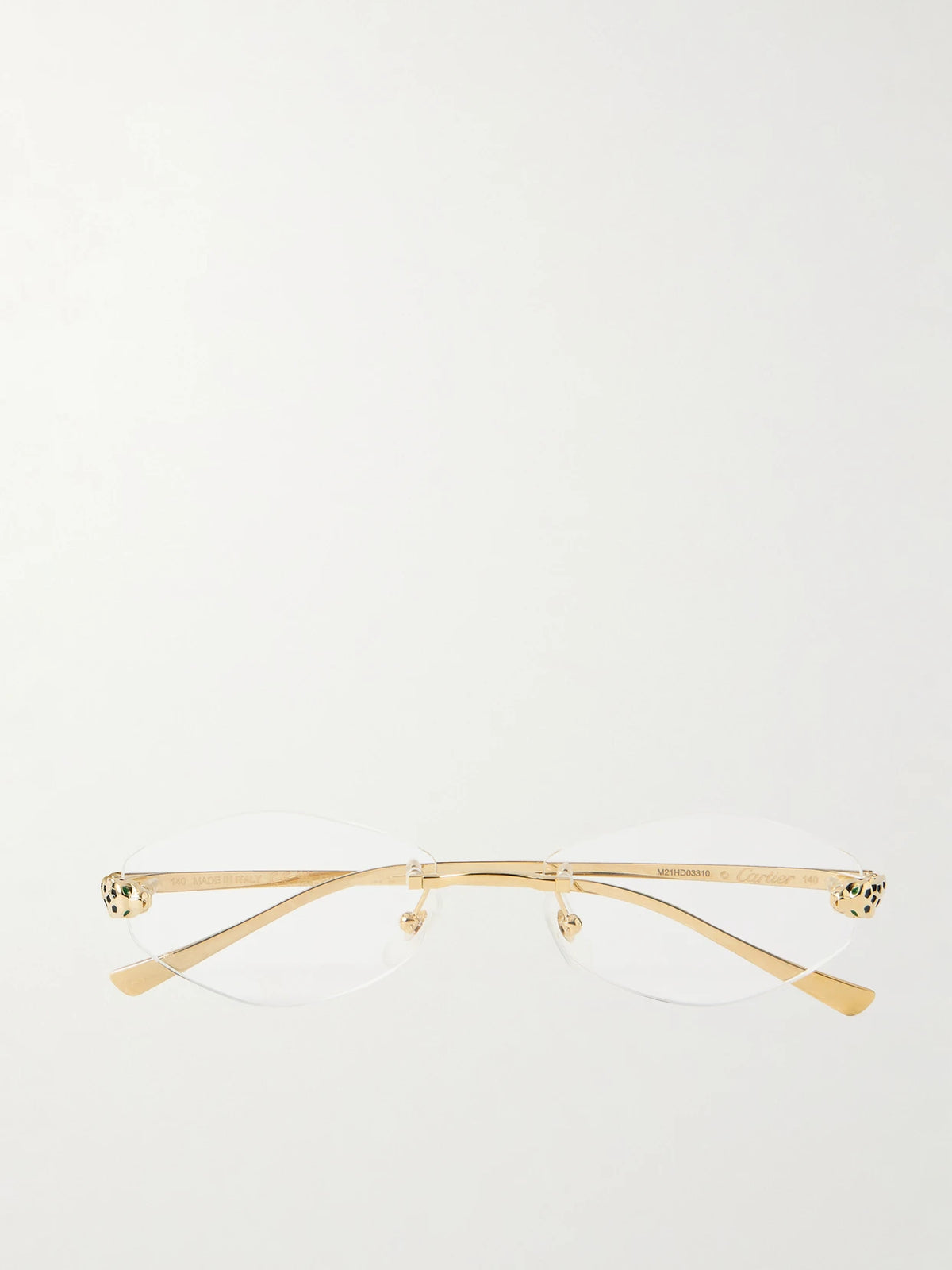 Panthère De Cartier Hexagon-frame Gold-tone Optical Glasses